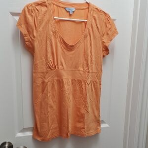 Jessica Orange Short Sleeve Top